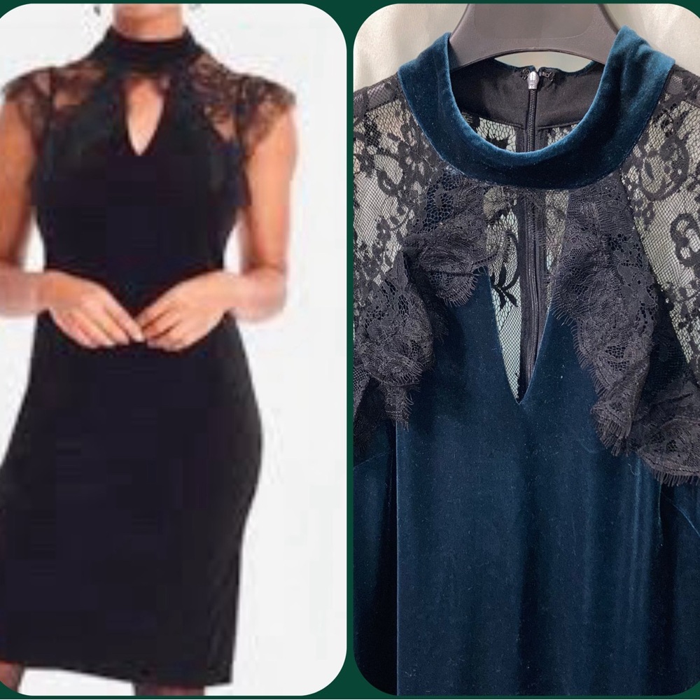 *READ*Emerald and Lace Velvet Dress